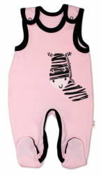 Kojenecké bavlněné dupačky Baby Nellys, Zebra - růžové, vel. 56