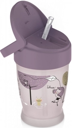 Lovi hrneček se slámkou Lovely Girl - Junior, 12m+,  růžový/bordo, 250ml