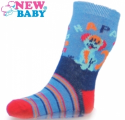 Ponožky kojenecké bavlna s ABS - PEJSEK modré 