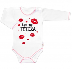 Body dlouhý rukáv s vtipným textem Baby Nellys, Byla tady tetička