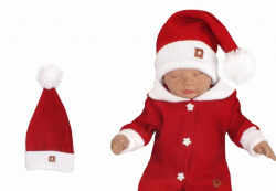 Z&Z Vánoční pletená čepice Baby Santa, červená, vel. UNI