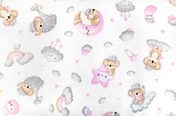 Prostěradlo do postýlky bavlna Premium Baby Nellys, Dreams Koala, růžové, 140x70 cm
