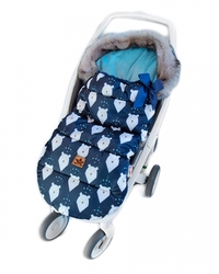 Dětský fusak maxi PREMIUM Winter bear, + rukávník ,granátový, 110x50cm, Baby Nellys