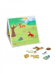 Magnetická vkládačka/puzzle kniha Adam Toys, Lesní zvířátka