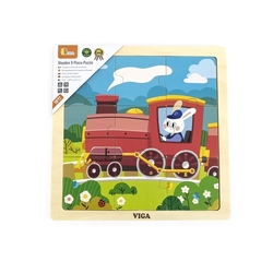 Dřevěné puzzle pro nejmenší Viga 9 ks Vlak