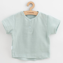 Kojenecká mušelínová soupravička New Baby Soft dress mátová