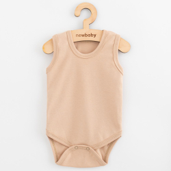 Kojenecké body bez rukávů New Baby Classic II světle béžové kluk