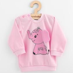 Kojenecká souprava tričko a tepláčky New Baby Happy Elephant pink