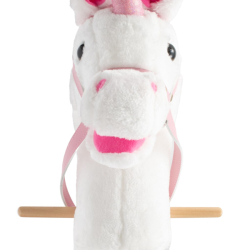 Hobby horse unicorn se zvukem a kolečky Nia Baby Mix white