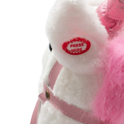 Hobby horse unicorn se zvukem a kolečky Nia Baby Mix white