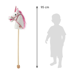 Hobby horse unicorn se zvukem a kolečky Nia Baby Mix white