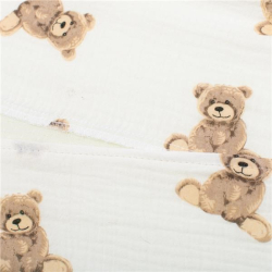 Mušelínový potah na kojenecký polštář-klín New Baby STANDARD 30x37cm bear