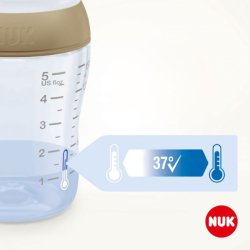 Kojenecká láhev NUK Perfect Match Temperature Control 150 ml šedá