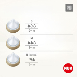 Kojenecká láhev NUK Perfect Match Temperature Control 150 ml hnědá