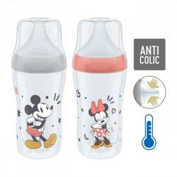 Kojenecká láhev NUK Perfect Match MICKEY Temperature Control 260 ml red