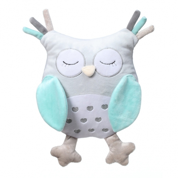 Plyšová hračka s chrastítkem Owl Sofia - modrá