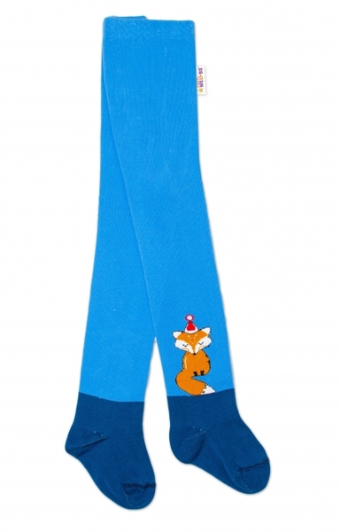 Punčocháče dětské bavlna - FOX modré - vel.80-86