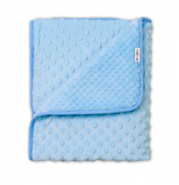 Dětská luxusní oboustranná deka s minky 80x90 cm, modrá, Baby Ne