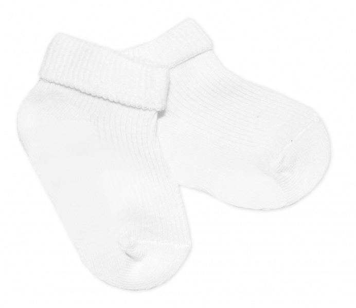 Ponožky kojenecké bavlna - IRKA jednobarevné bílé - vel.56-62