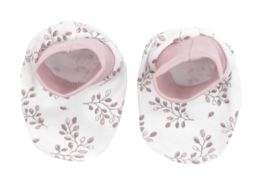 Capáčky kojenecké bavlna - HAPPY bílé s růžovo-šedou - vel.0-4mě