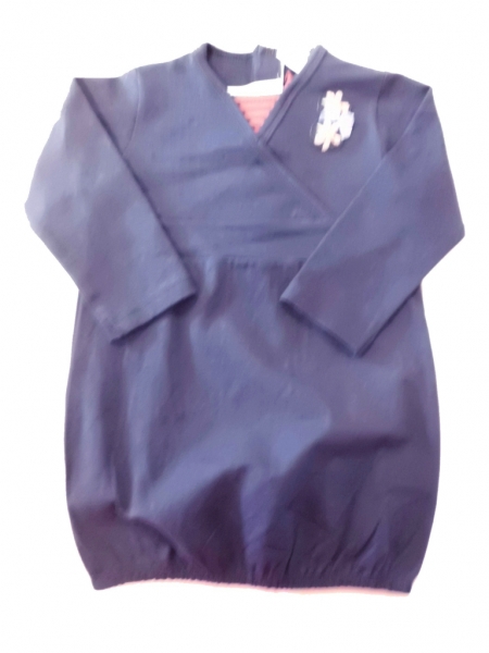 Šaty dětské bavlna - TUNIKOVÉ s rukávy tmavě modré - vel.98