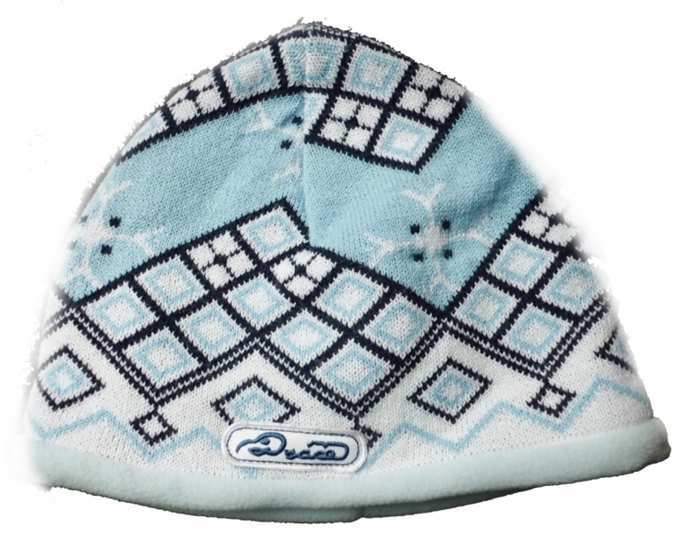 Čepice dětská zimní - PLETENINA VZOR modrá - vel.52-54cm