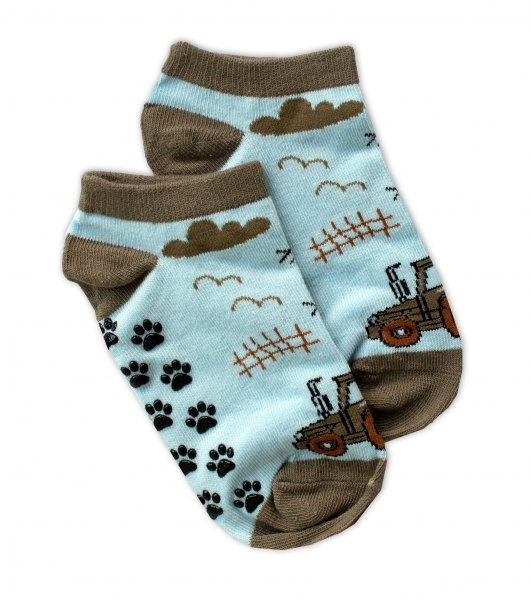 Dětské ponožky s ABS Traktor, vel. 31/34 - modrý Velikost koj. o