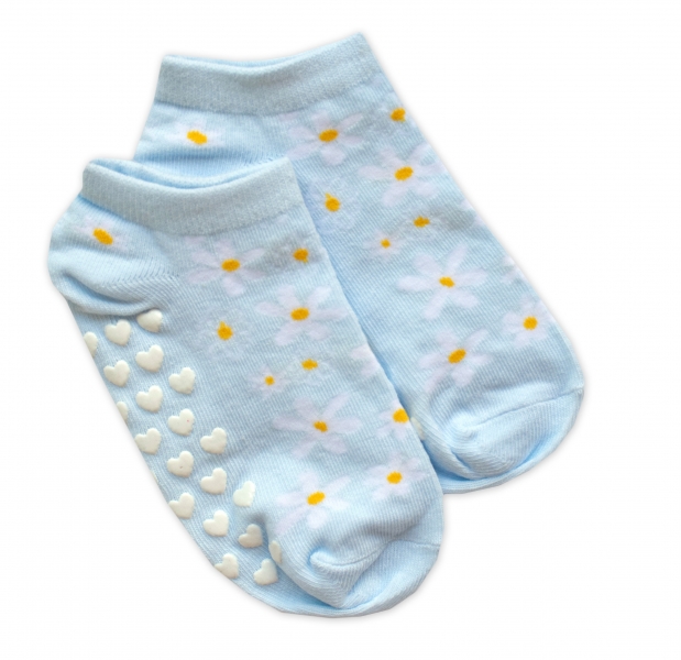 Dětské ponožky s ABS Květinky, vel. 31/34 - sv. modré Velikost k