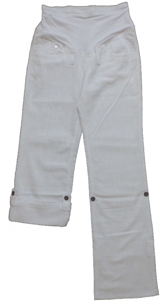 Těhotenské kalhoty 2v1 WINDSTAR - BAVLNA bílé - vel.M