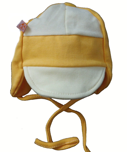 Čepice kojenecká bavlna - KŠILTÍK žluto-oranžová - vel.68
