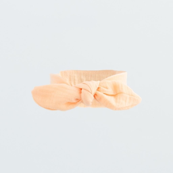 Kojenecká mušelínová čelenka New Baby Leny peach Velikost 74 (6-