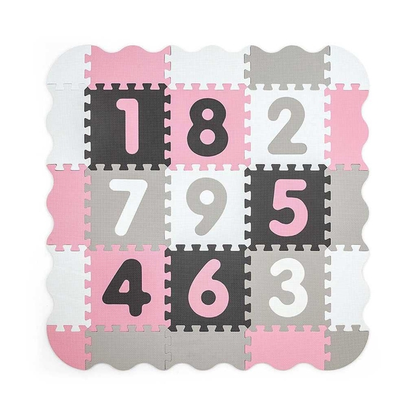 Pěnové puzzle podložka ohrádka Milly Mally Jolly 3x3 Digits Pink