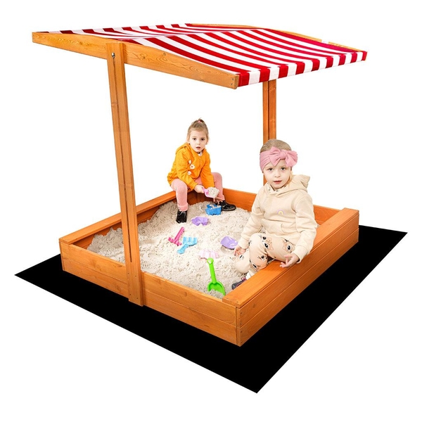 Dětské dřevěné pískoviště se stříškou Baby Mix 120x120 cm červen