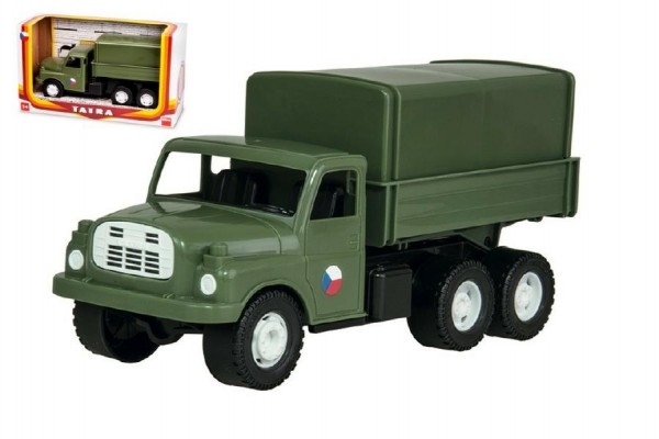 Auto nákladní Tatra 148 khaki vojenská plast 30cm v krabici 35x1