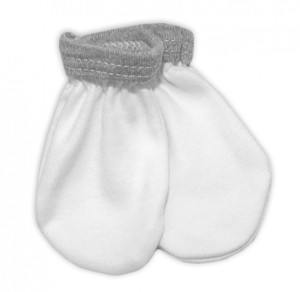 Rukavice kojenecké bavlna - PRINCE/PRINCESS bílé - vel.0-3měs.