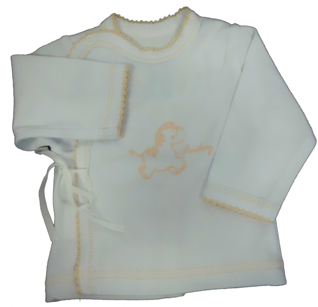 Košilka kojenecká bavlna - POTISK bílá s růžovou - vel.56