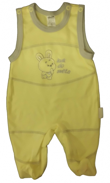 Dupačky kojenecké bavlna - KUK DO SVĚTA žluté - vel.50