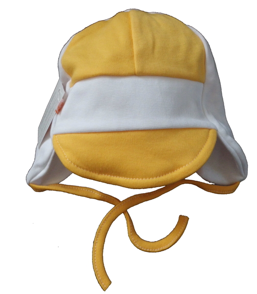Čepice dětská bavlna - KŠILTÍK žluto-bílá - vel.80